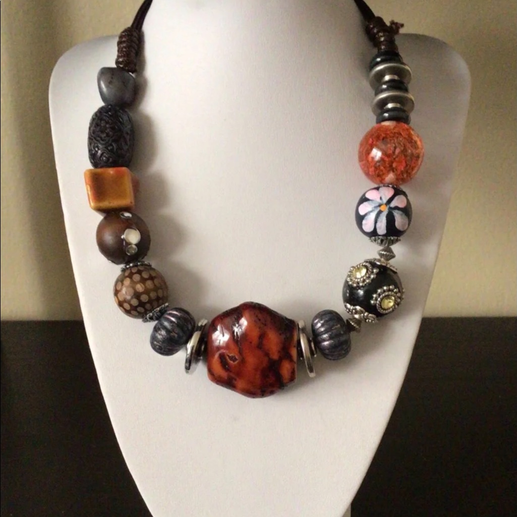 Boxcar. Handmade Different Colorful Necklace.